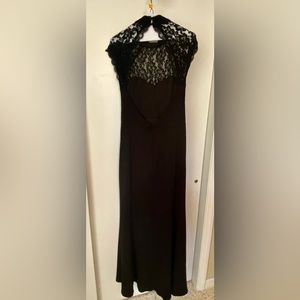 Lulus long maxi black lace dress- backless